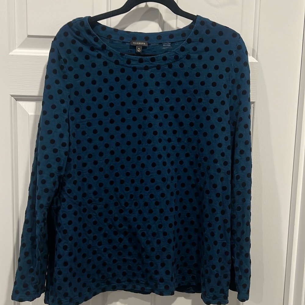 Talbots polka dot top